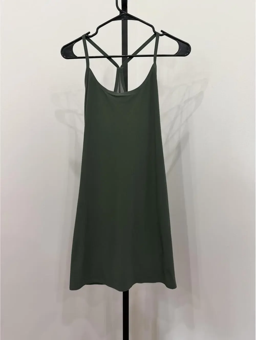 Outdoor Voices Dark Green Athletic Tank Dress with Built-In Lined Support - Picture 2 of 11